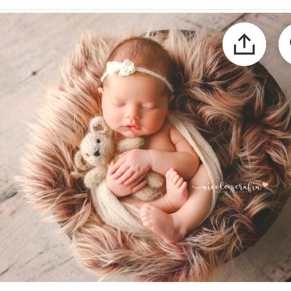 Newborn Photo Shoot Faux Fur rug